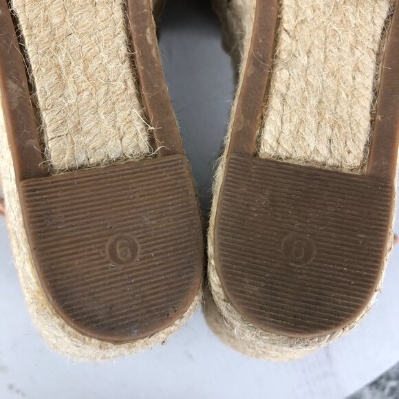 Marc Fisher Women's Size 6M Lalida Pink Cream Leather Peep Toe Espadrille Wedges - Picture 12 of 14